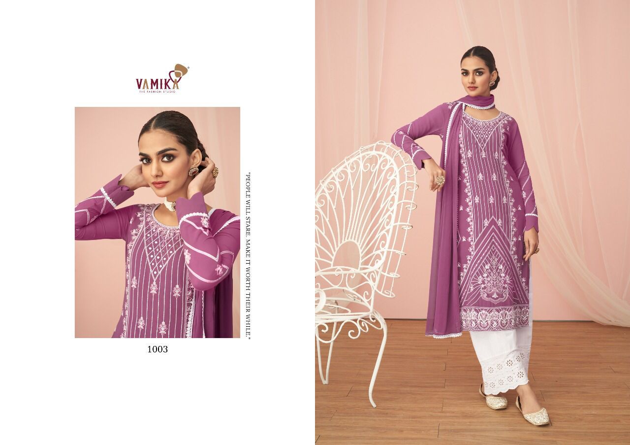 Vamika Noor Designer Fancy Designer Festive Waer Embroidered Ready Made Suit Collection